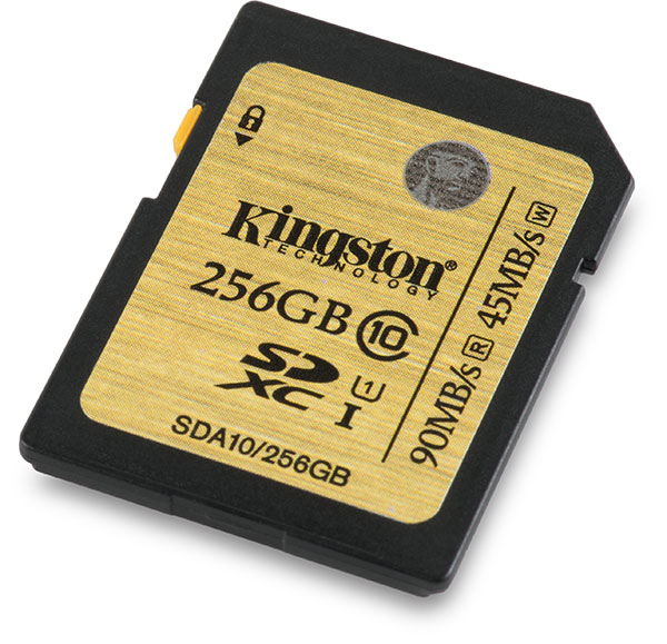 Kingston Class 10 UHS-I 256GB SDXC Memory Card Front