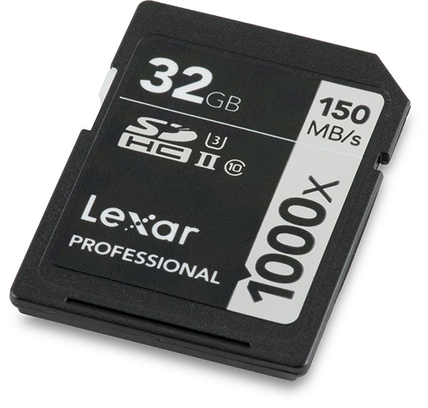 Lexar Professional 1000x UHS-II Rev B 32GB SDHC Memory Card Front
