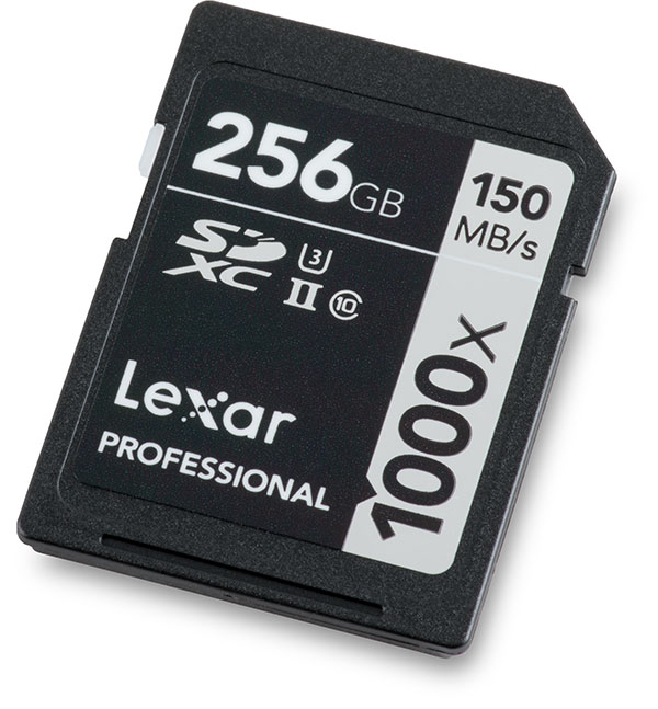 Lexar Professional 1000x UHS-II 256GB SDXC Memory Card Front
