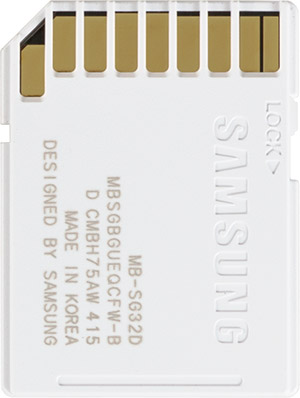 Samsung PRO 32GB SDHC Card Back