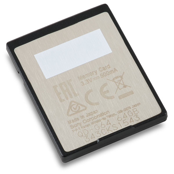 Sony G-Series XQD 64GB Memory Card Back