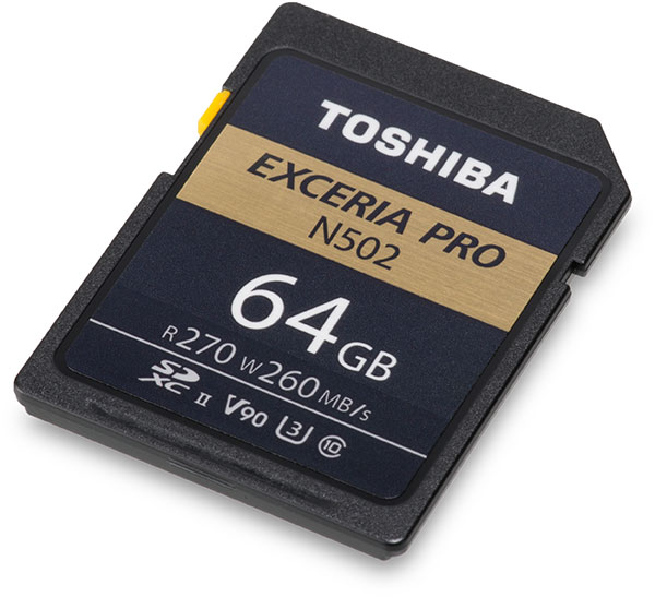 Toshiba Exceria Pro N502 UHS-II V90 64GB SDXC Memory Card Front
