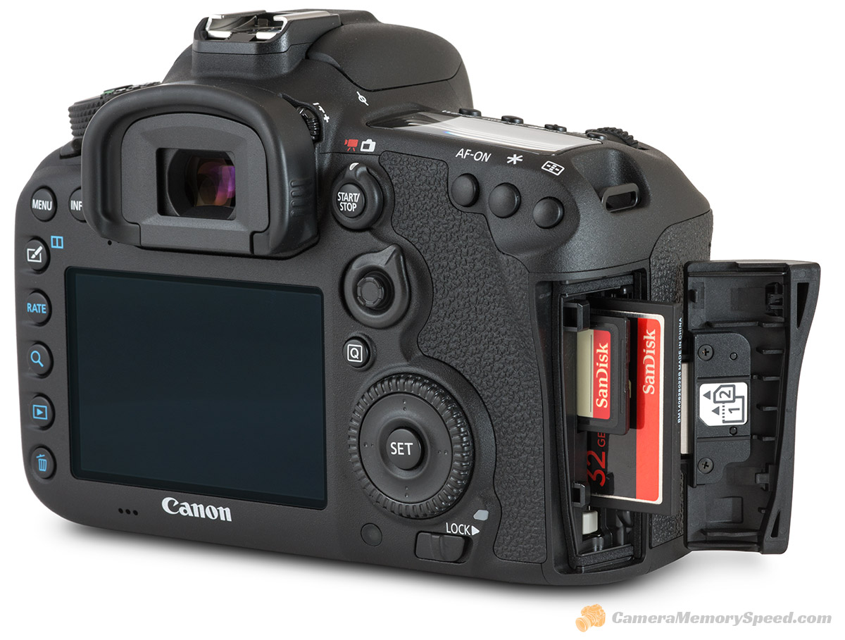 Canon 7D Mark II Fastest SD / CF Card Comparison write speed and 
