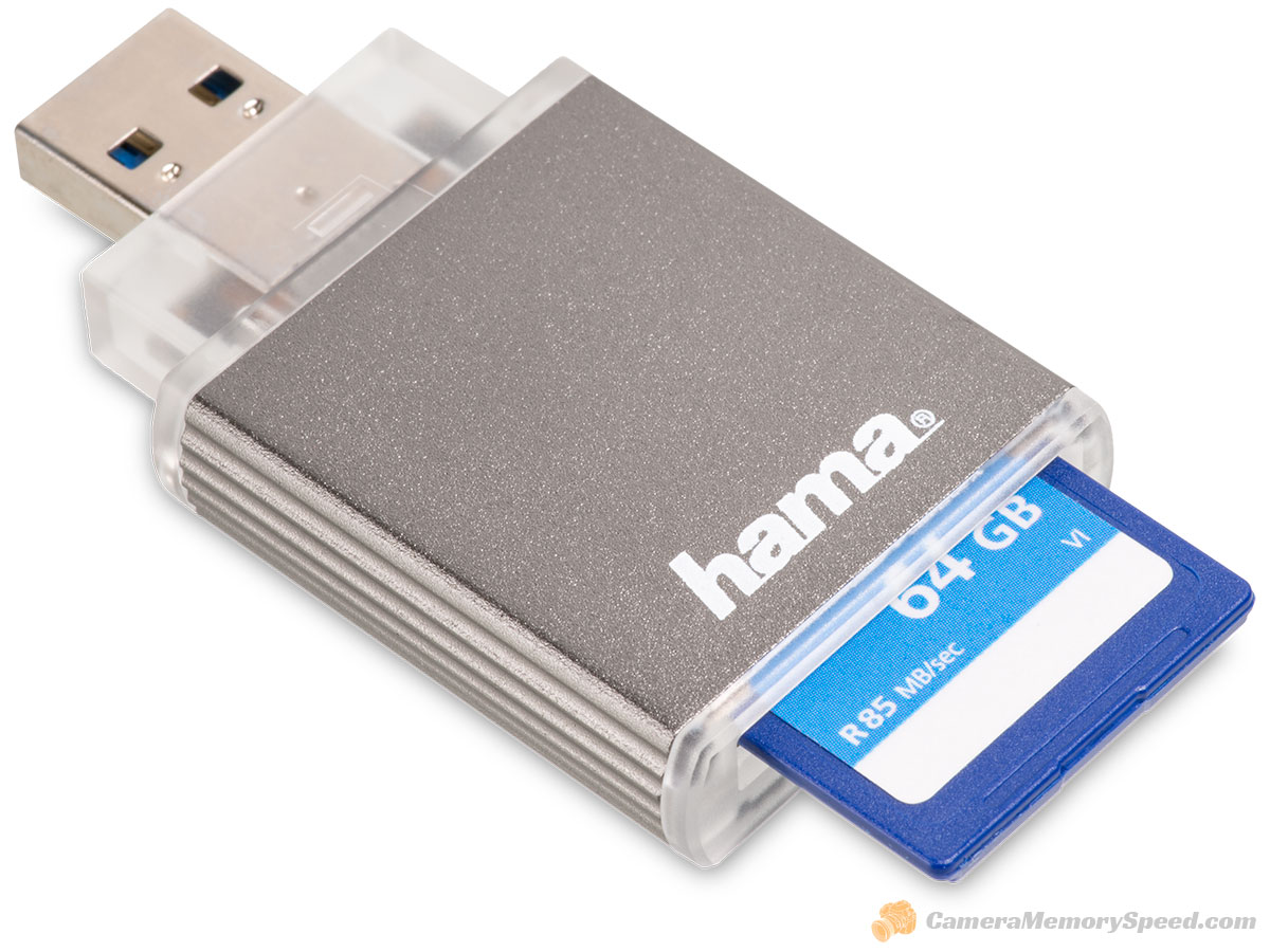 Hama USB 3.0 UHS-II SD Card Reader Review with memory card read and write speed benchmark tests - Camera Memory Speed Comparison & Performance tests SD and CF cards