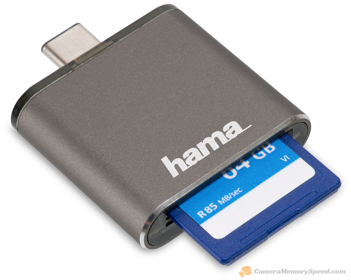 Hama USB Type-C 3.1 UHS-II SD Reader Review with memory card read and speed benchmark tests - Speed Comparison & Performance tests for SD and CF cards