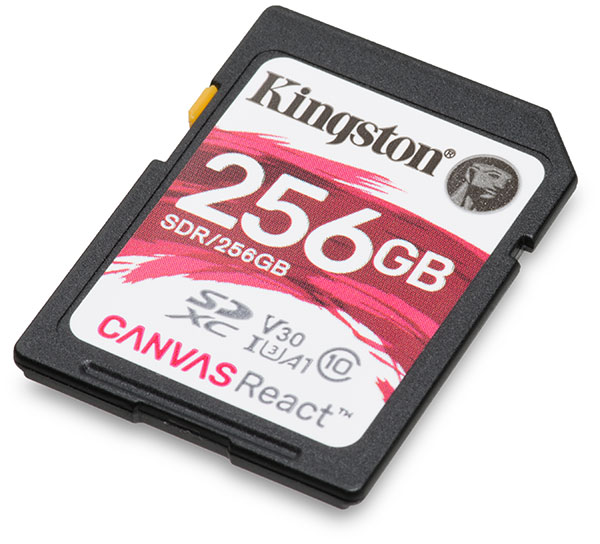 Kingston Canvas React UHS-I U3 V30 256GB SDXC Memory Card SDR 