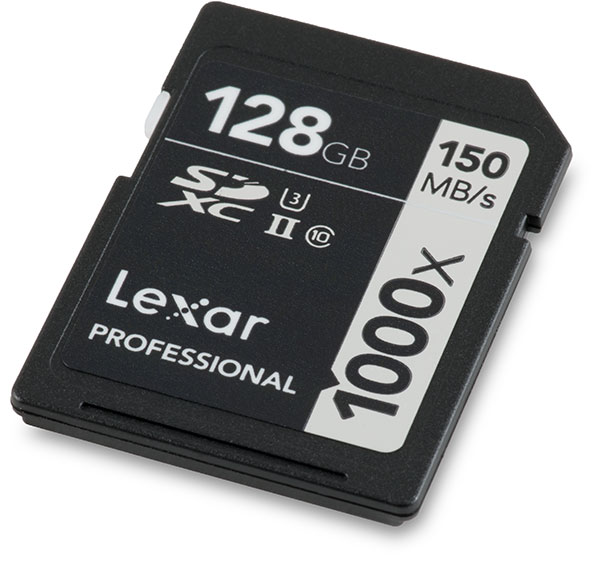 Lexar Professional 1000x UHS-II Rev C 128GB SDXC Memory Card Front