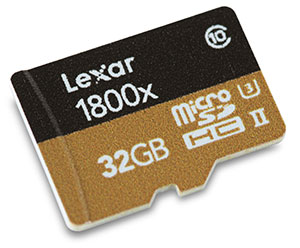 Lexar Professional 1800x UHS-II 32GB U3 microSDHC Memory Card Front