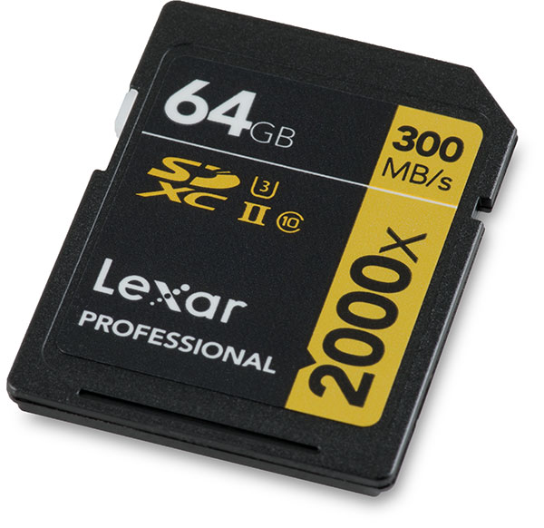 Lexar Professional 2000x UHS-II U3 300MB/s 64GB Rev E SDXC Card 