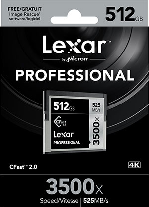 Lexar Professional 3500x 512GB CFast 2.0 card