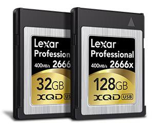 Lexar Professional 2666x XQD card lineup 32GB 64GB 128GB