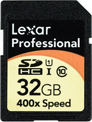 Lexar Professional 400x 32GB SDHC Memory Card Front