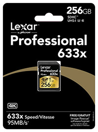 Lexar Professional 633x 256GB
 SD card package