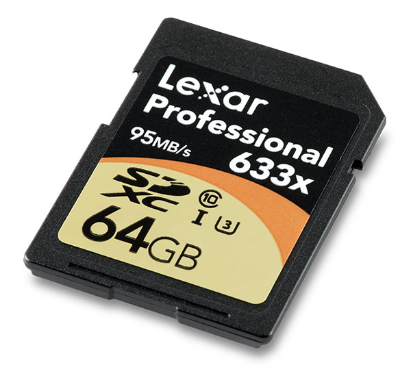 Lexar Professional 633x 64GB UHS-I U3 SDXC Memory Card Front