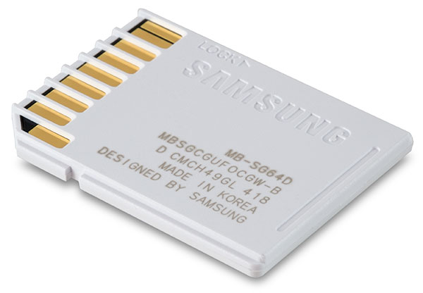 Samsung PRO 64GB SDXC memory card back