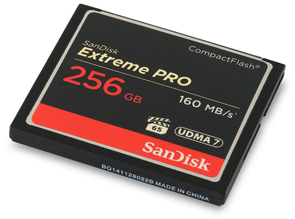 SanDisk Extreme Pro 160MB/s 256GB CompactFlash Card Front