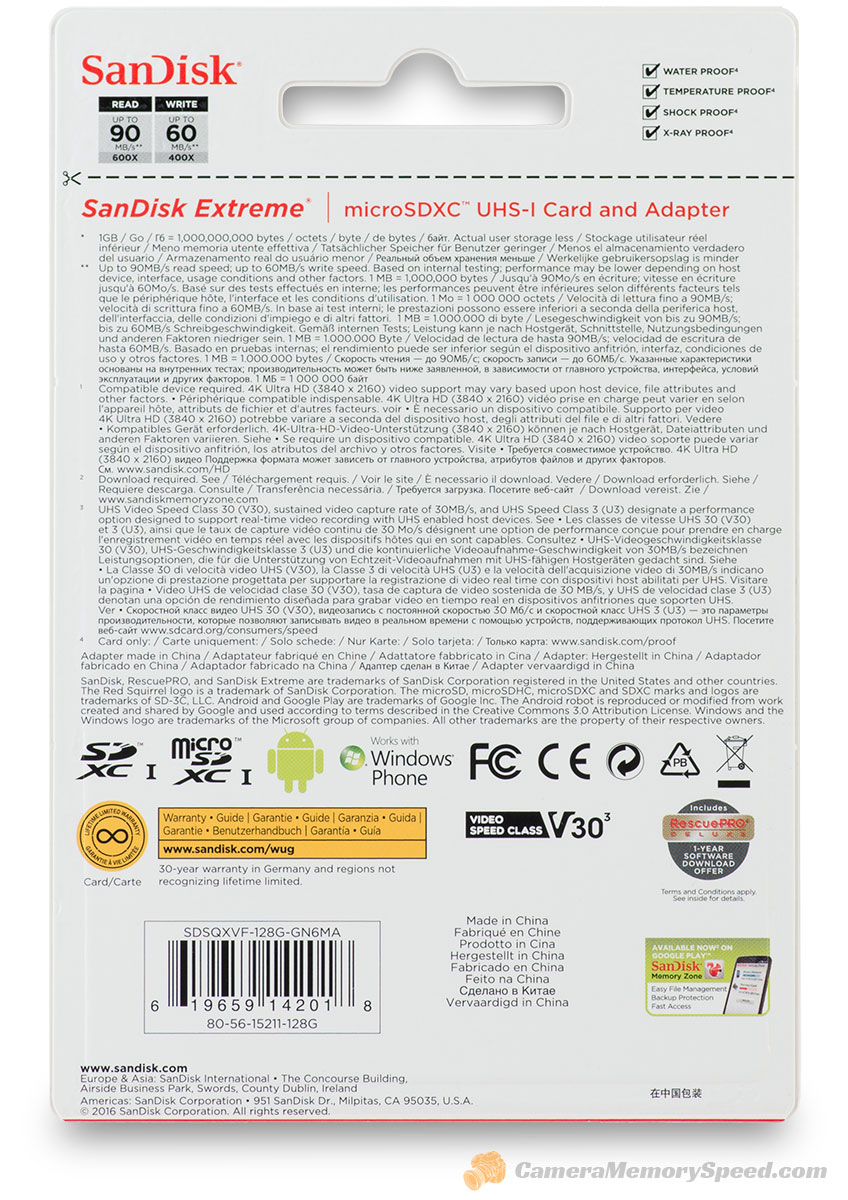 Carte micro sd 128go micro sdx extreme Sandisk