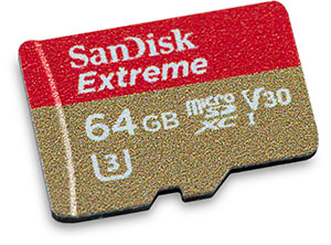 SanDisk Extreme 90MB/s UHS-I U3 V30 64GB microSDXC Memory Card