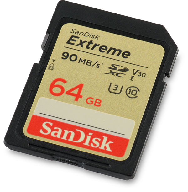 SanDisk Extreme 90MB/s UHS-I U3 V30 64GB SDXC Card