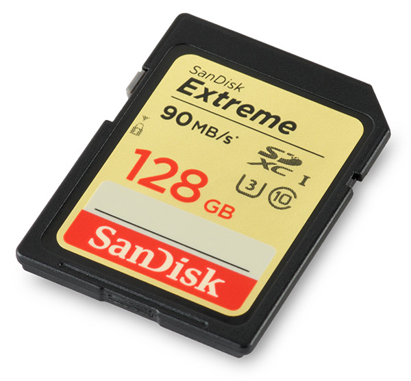 SanDisk Extreme 90MB/s UHS-I U3 SDXC 128GB Memory Card