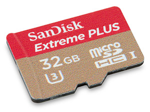 SanDisk Extreme Plus 95/90 MB/s U3 MicroSDHC Card