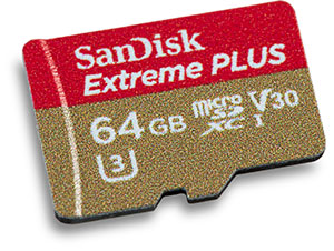 SanDisk Extreme Plus 95/90 MB/s UHS-I U3 V30 64GB microSDXC Memory Card