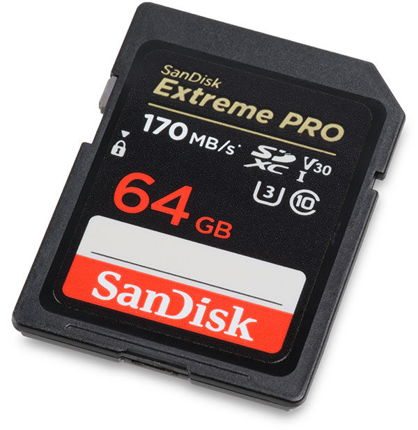 SanDisk Extreme Pro 170MB/s UHS-I U3 V30 64GB SDXC Card